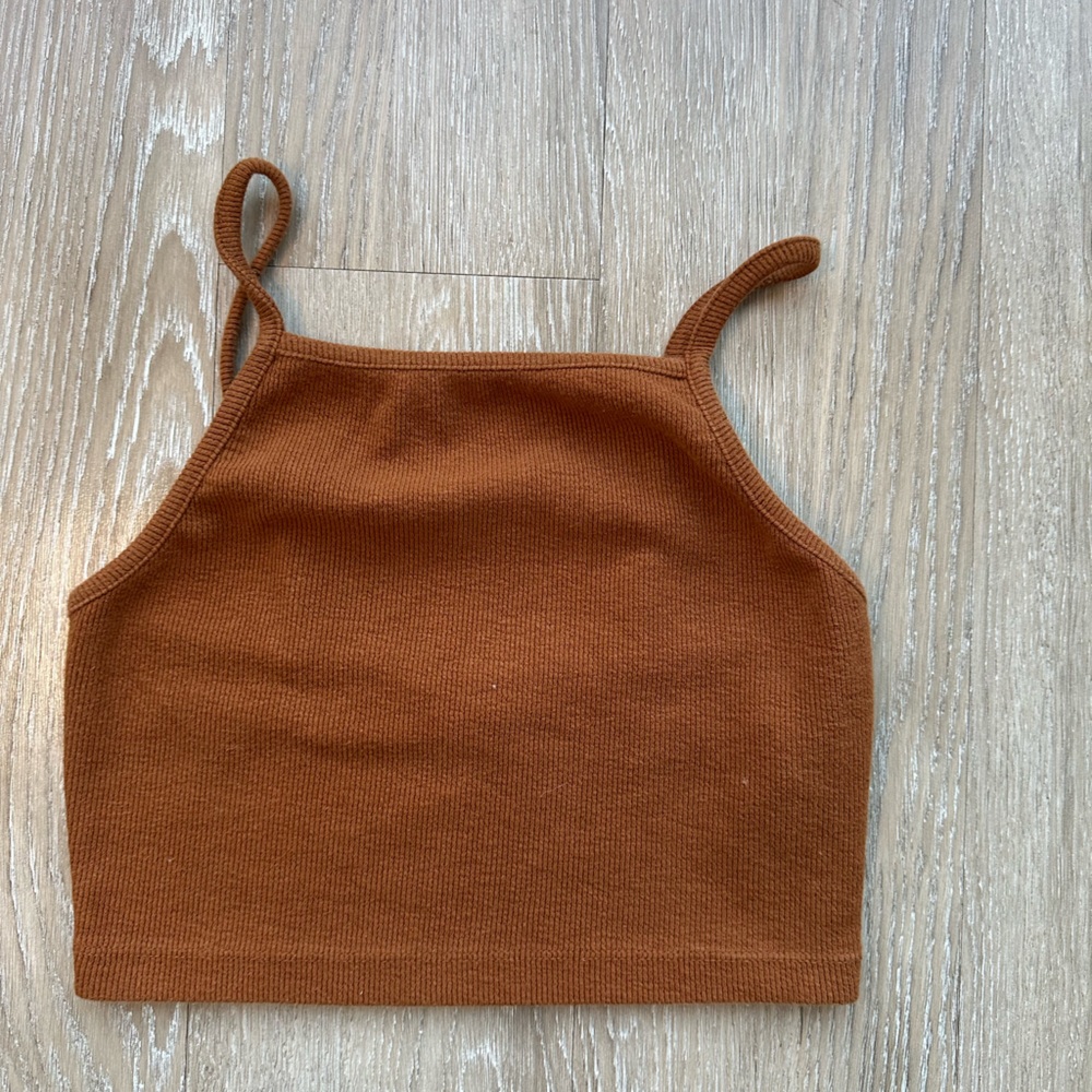 Rust Brown Knit Tank Top